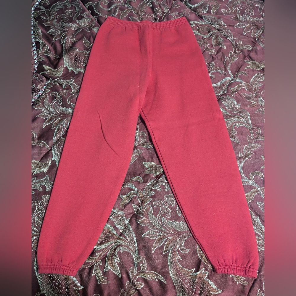 Hanes Youth Size Large (10/12) Red Sweatpants